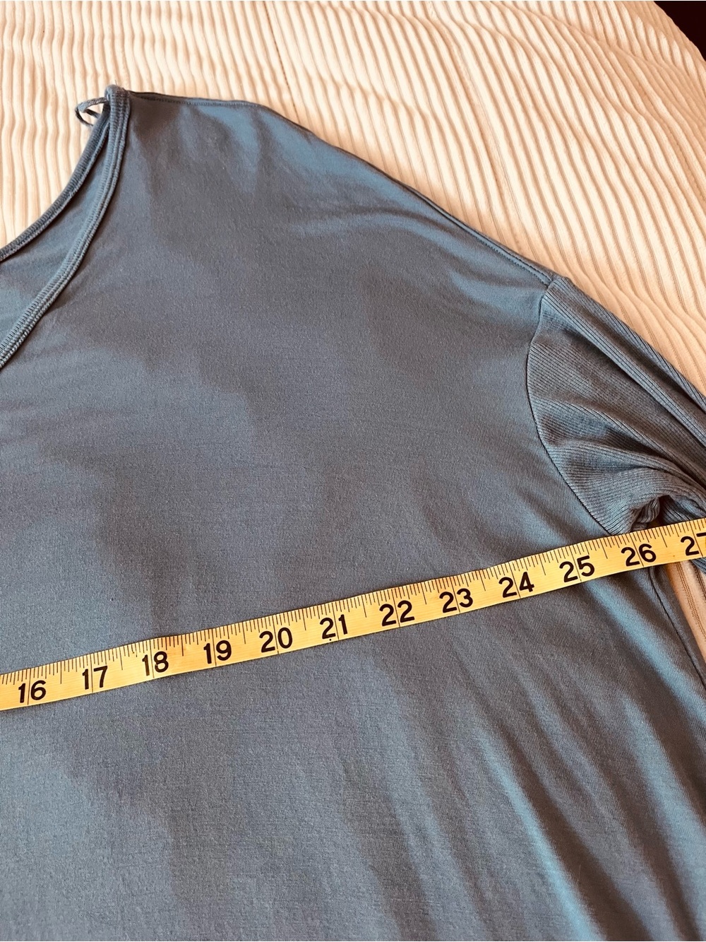 Free People Oversized Off The Shoulder VNeck Long Sleeve Top - Teal Blue - Picture 6 of 11